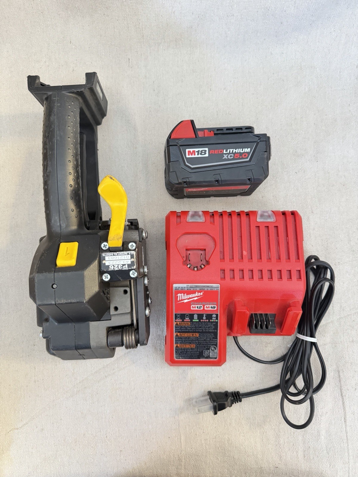 FROMM P326 18V Strapping Tool w/ Milwaukee M18 XC5.0 Battery & Charger Tested