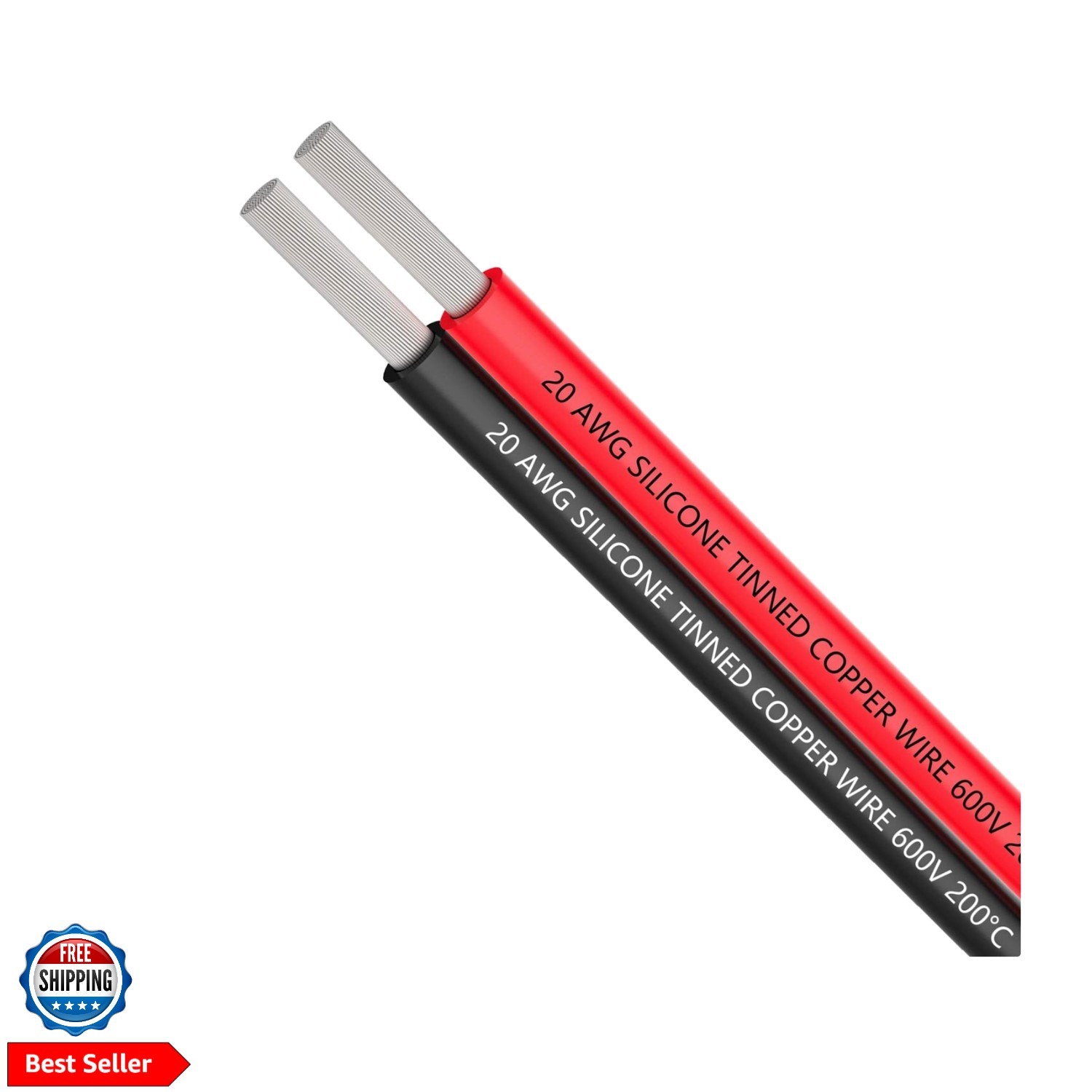 AWG Silicone Electrical Wire 30 Feet [15 ft Black and 15 ft Red] 2 Conductor …