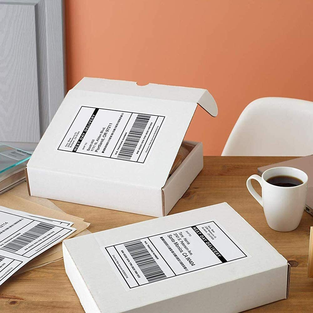 100 Full Sheet Shipping Labels 8.5×11 Self Adhesive Blank Paper for Laser/Inkjet