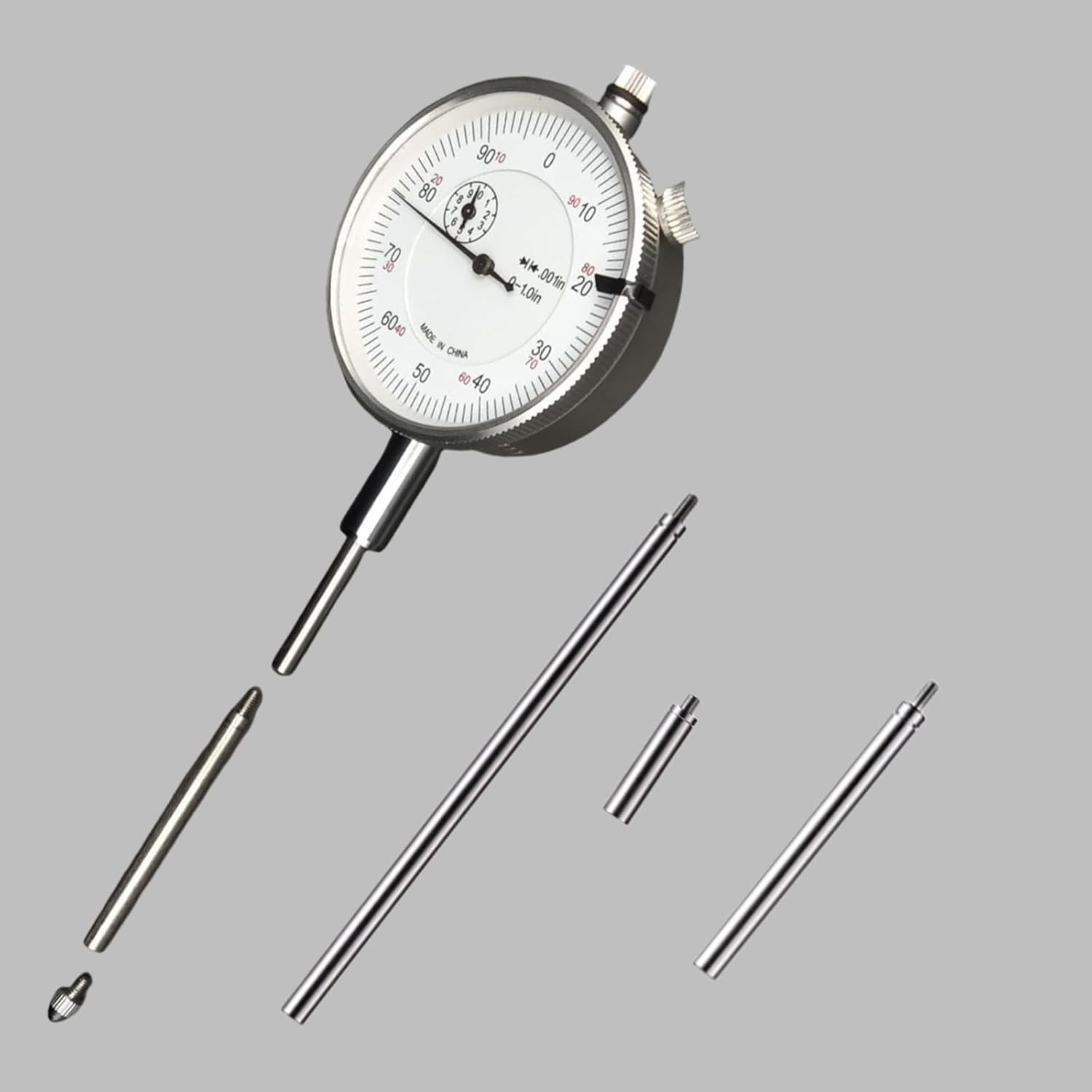6Pcs Dial Indicator Extension Stem Rod Set,10 20 40 60 80 100Mm Long Extend Rod.