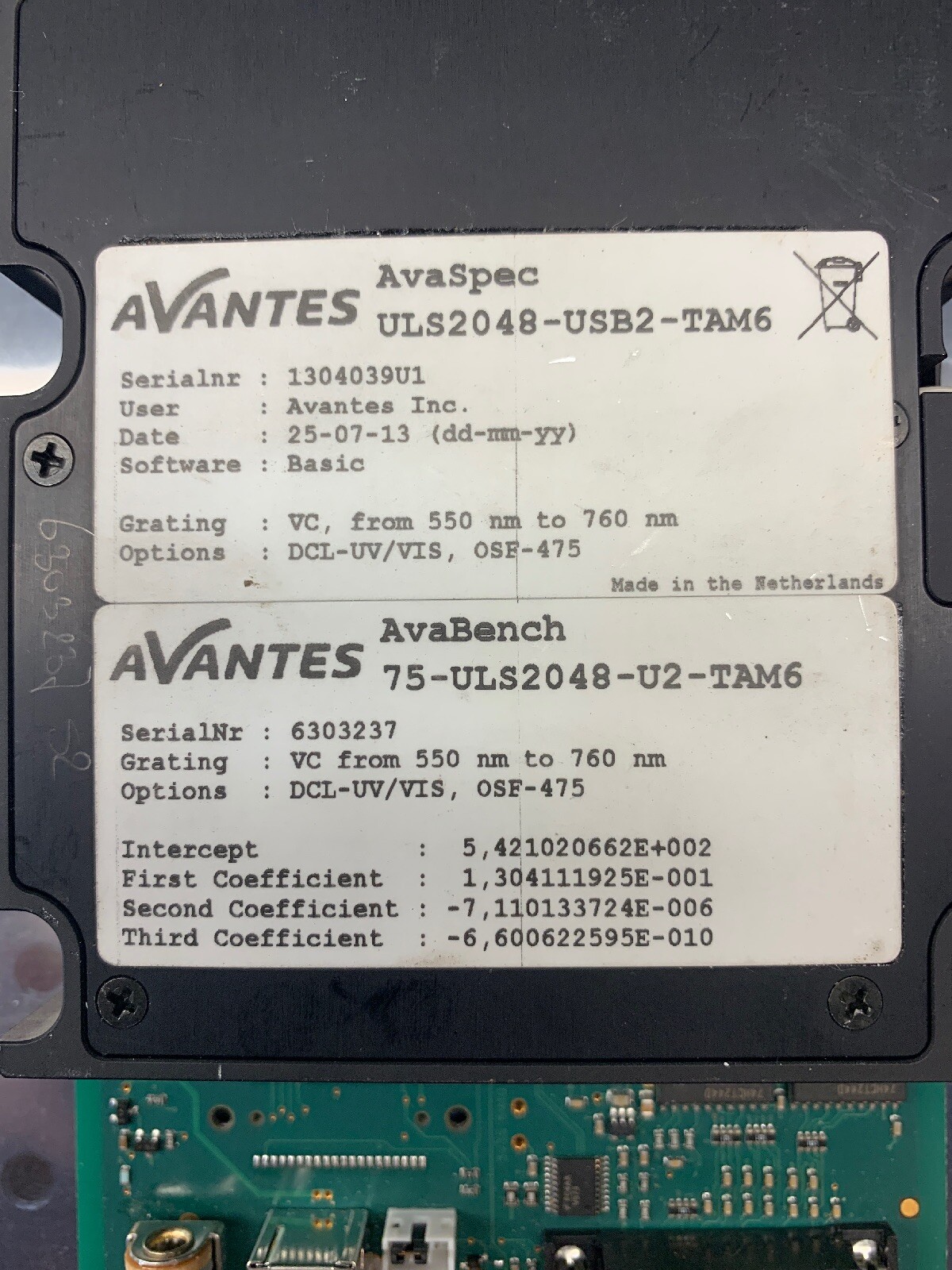 Avantes AvaSpec ULS2048 Spectrometer 550-760nm + AvaSpec Software