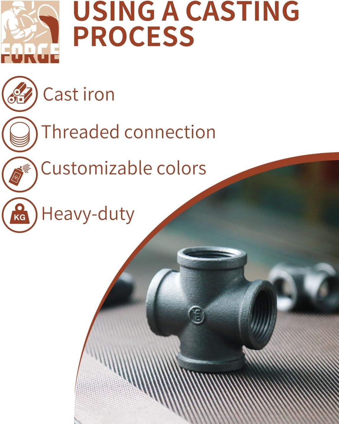 Cast Iron Cross Fitting Connector Compatible With Vintage Pipe Fixtures 1 Pack