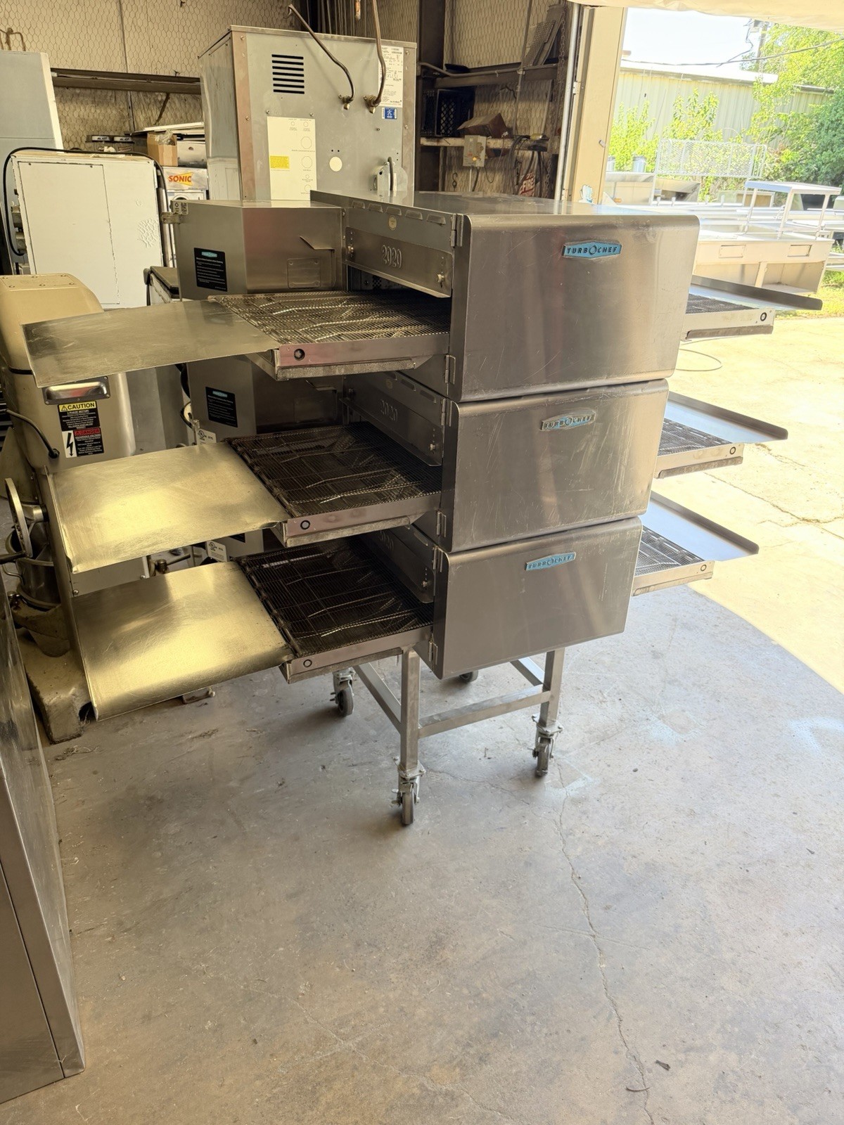 2024 TURBOCHEF HHC2020 TRIPLE STACK ELECTRIC CONVEYOR PIZZA OVEN. WORKS GREAT!