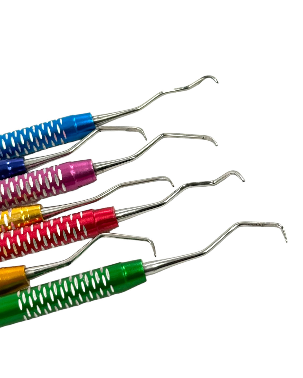 7PC HIGH GRADE GRACEY CURETTE SCALER MULTICOLOR PERIODONTAL DENTAL INSTRUMENTS