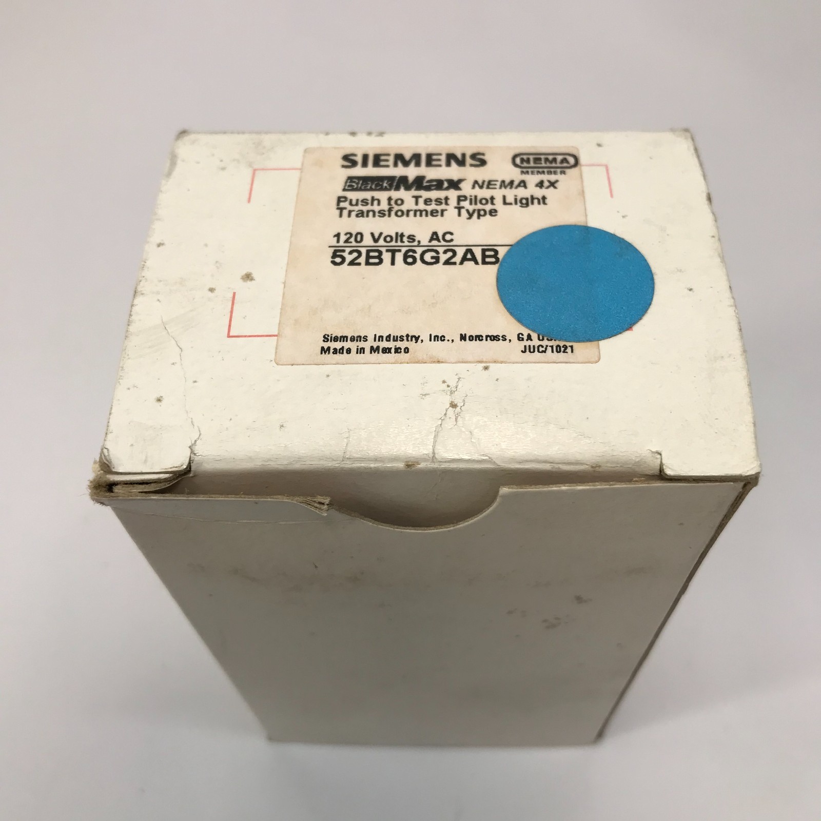 Siemens 52BT6G2AB Push to Test Pilot Light Transformer Type 120 Volts, AC – New