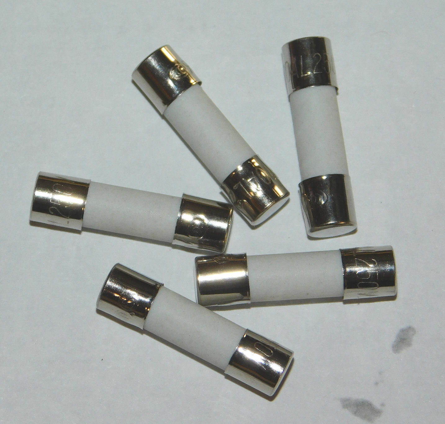 (5) 6.3A T6.3A 250V 5X20mm (3/16″ x 3/4″) SLOW BLOW Ceramic Fuse see description