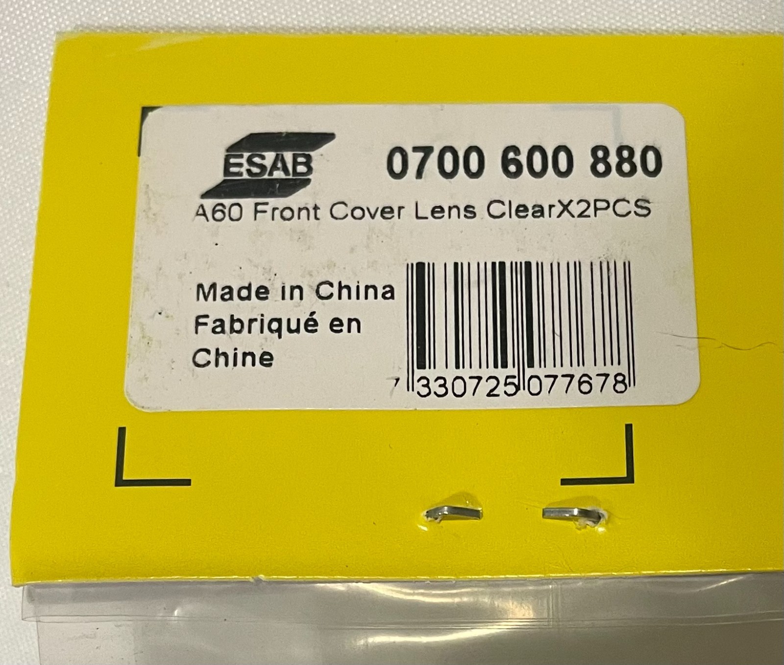 ESAB 0700600880 Sentinel A60 Front Cover Lens Clear Pack of 2