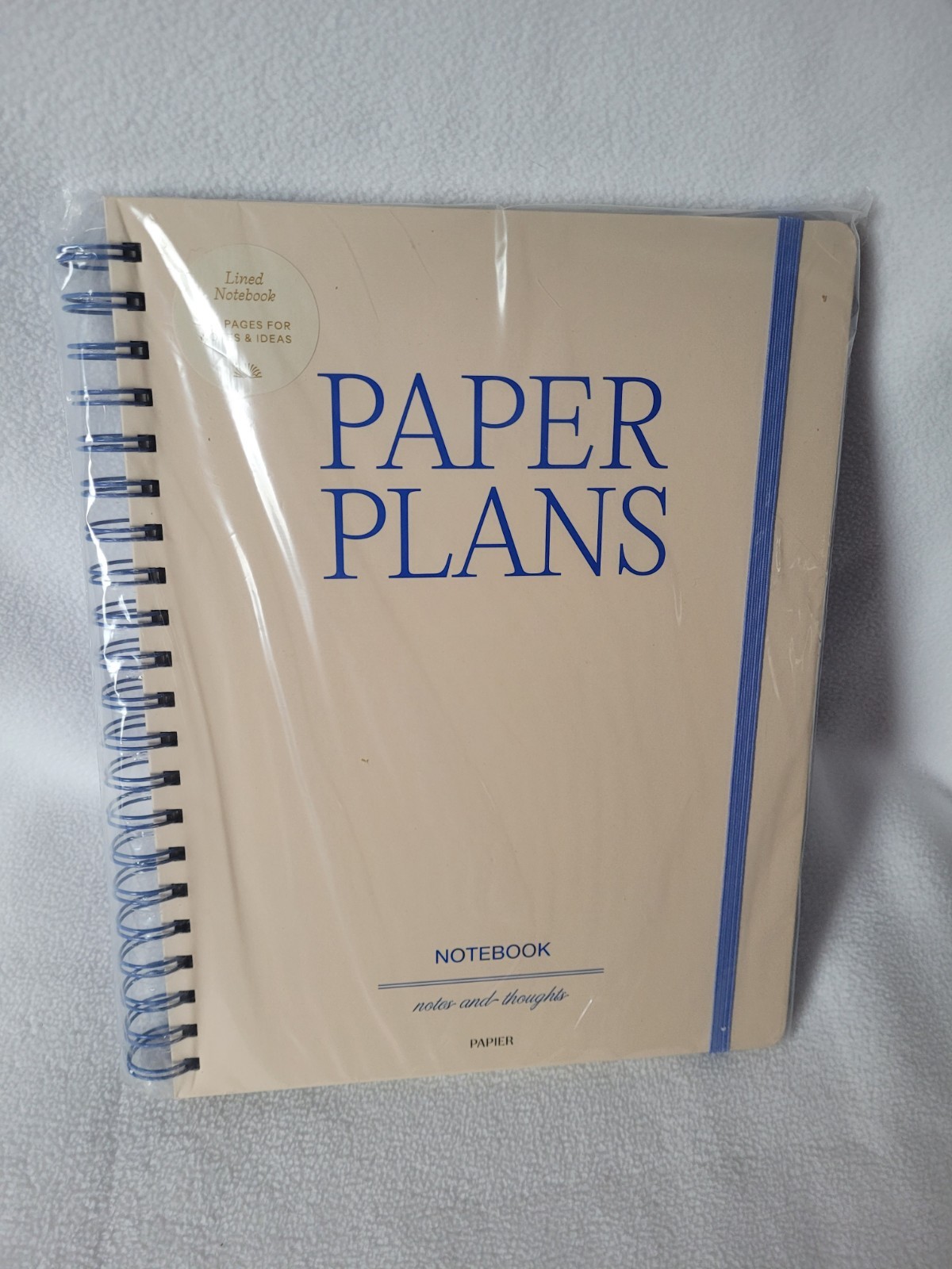 Papier 150 page Ruled Notebook 11″x8.5″ Spiral Typographic Journal Paper Plans