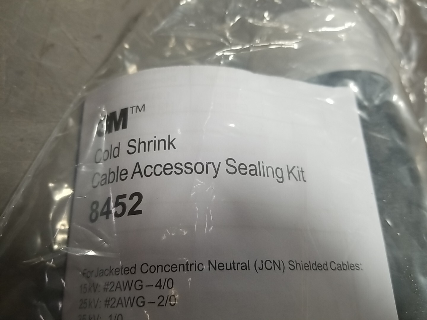 New In Sealed Plastic Bag 3M Cold Shrink 8452 Cable Accessory Sealing