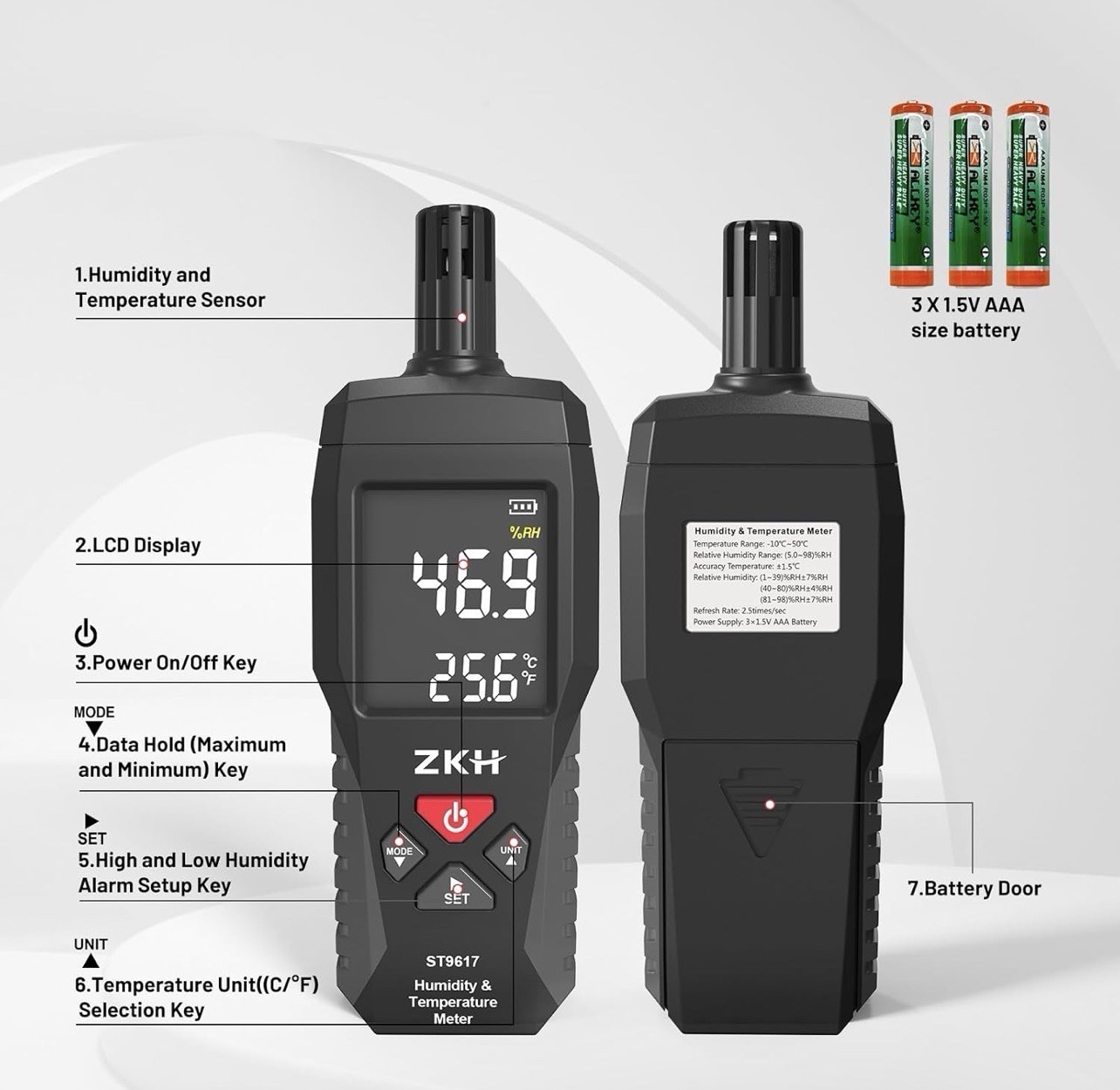 Handheld Digital Thermometer For Temperature Humidity Hygrometer Meter – NEW