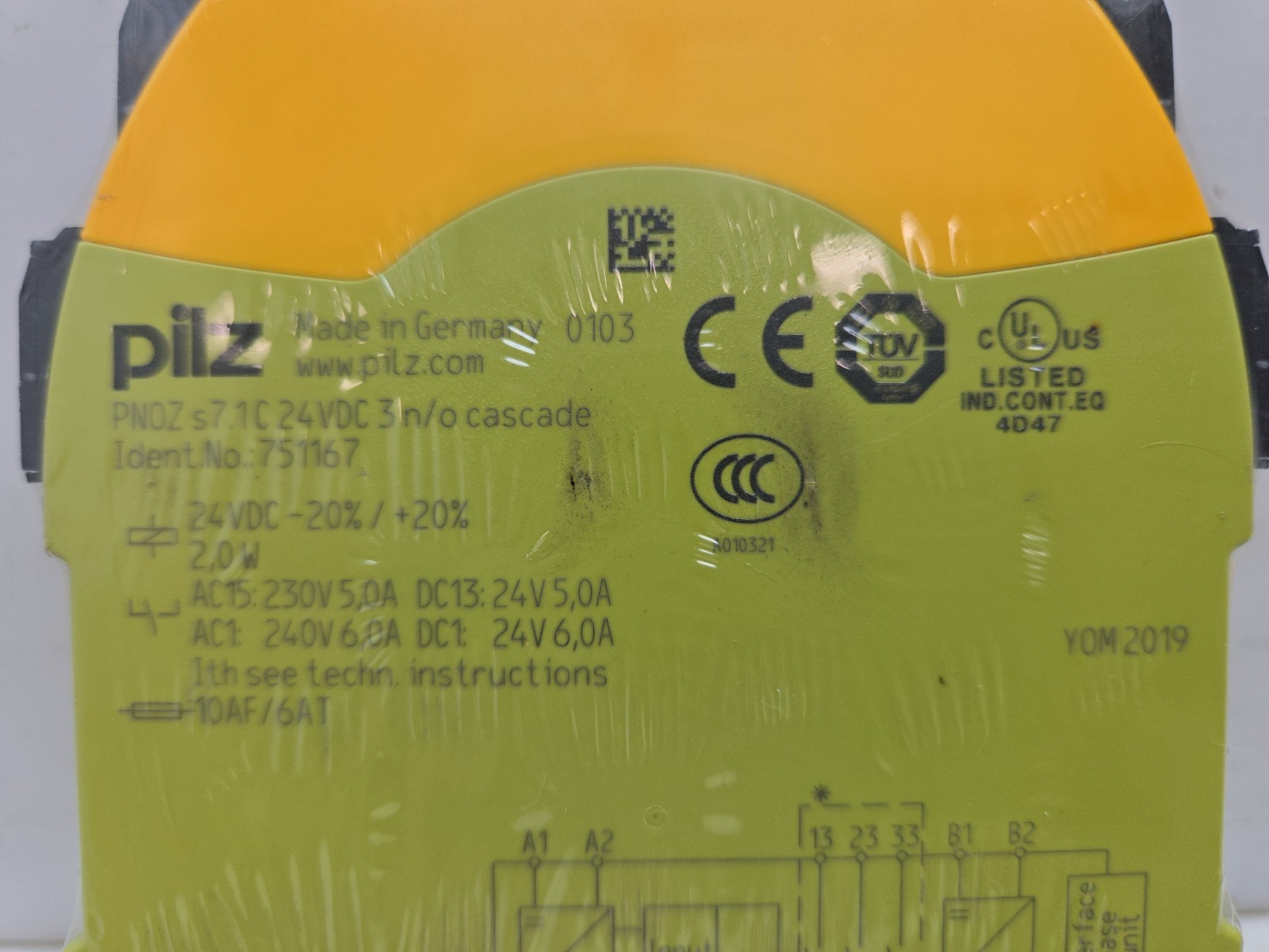 Pilz PNOZ s7.1C 24VDC 3n/o Cascade Contact Expansion Module 2.0 W 751167 New