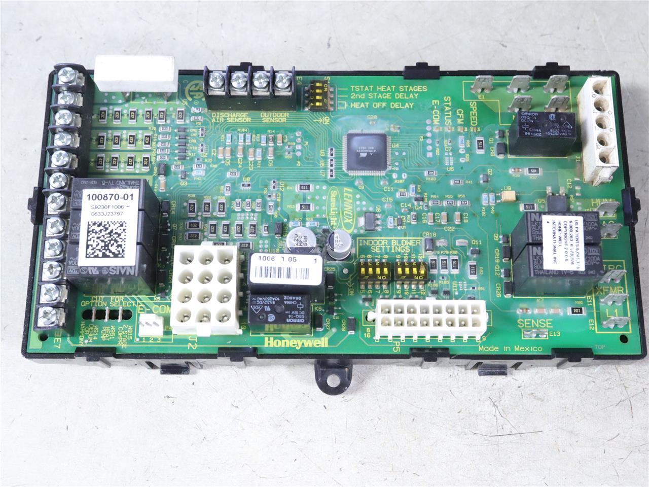 LENNOX 100870-01 Furnace Control Circuit Board Honeywell S9230F1006 SureLight