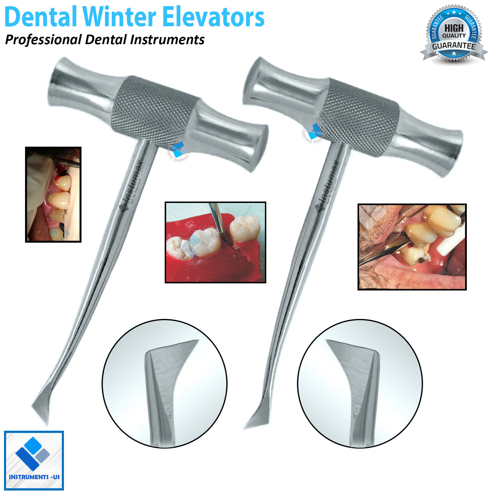 Dental Winter Root Elevators Oral Surgery Roots Tooth Extractors Left Right Set
