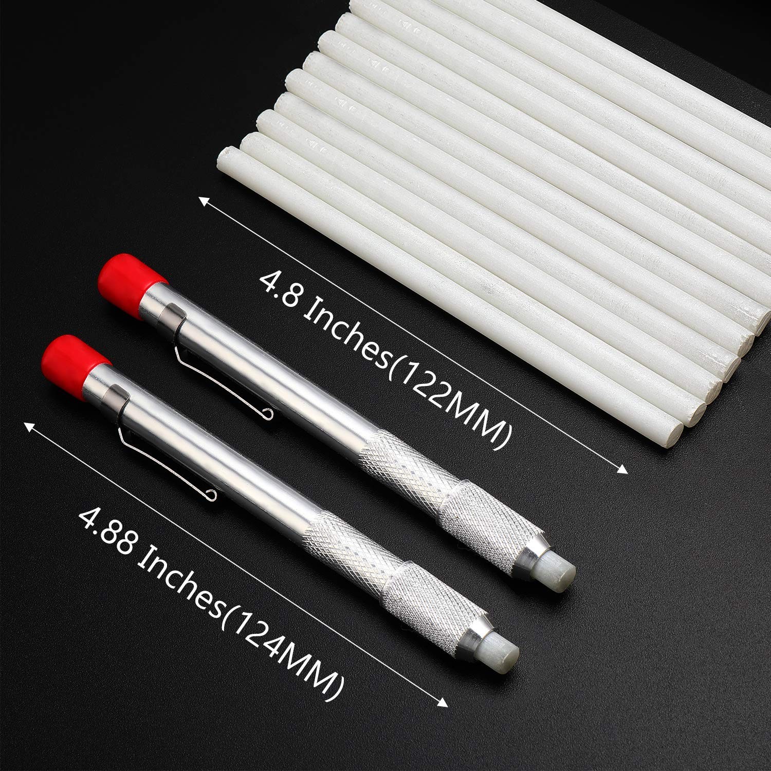 Mudder 2 Pieces Soapstone Pencil Holders Round 14 Piece Set, Clear