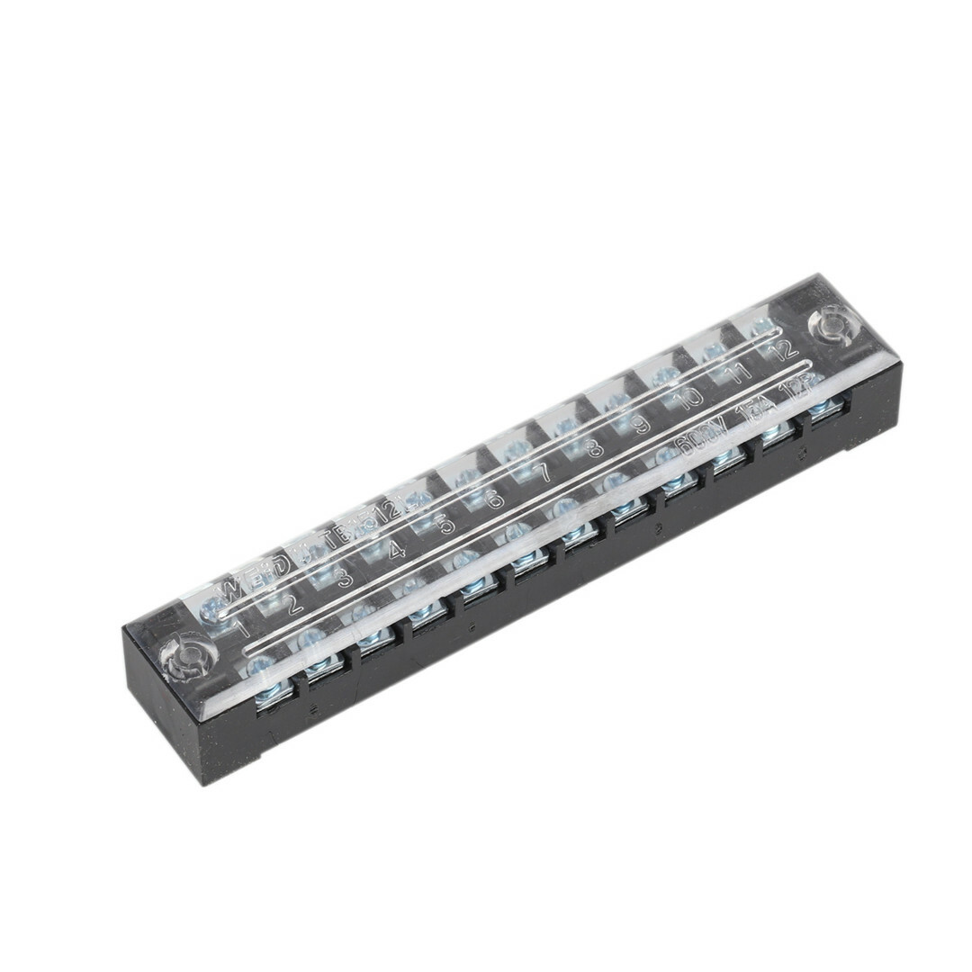 5Pcs Dual Row 12 Positions Screw Terminal Electric Barrier Strip Block 15A 600V