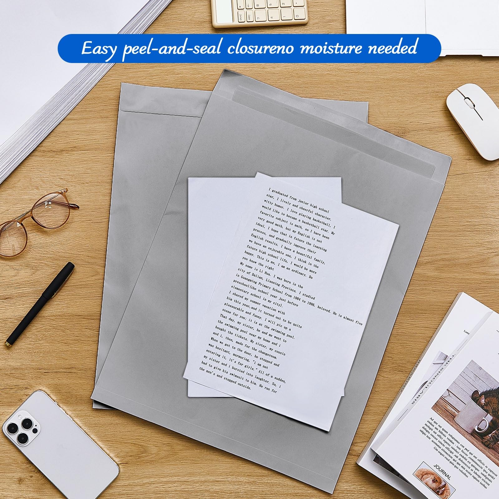 50 Pcs 14» x 18» Extra Large Mailing Envelopes 32lb with Gummed Flaps, Cata…