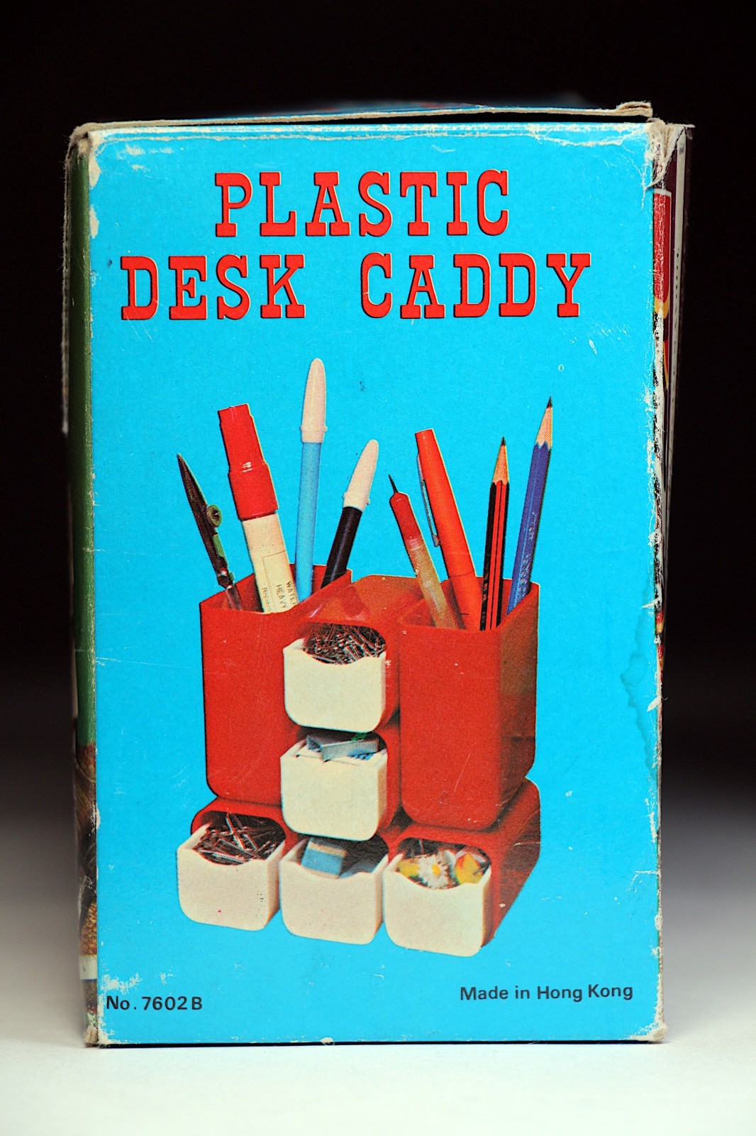 Vintage 1970s Retro VOH Red Plastic Desk Caddy UNUSED in Box No. 7602B Hong Kong