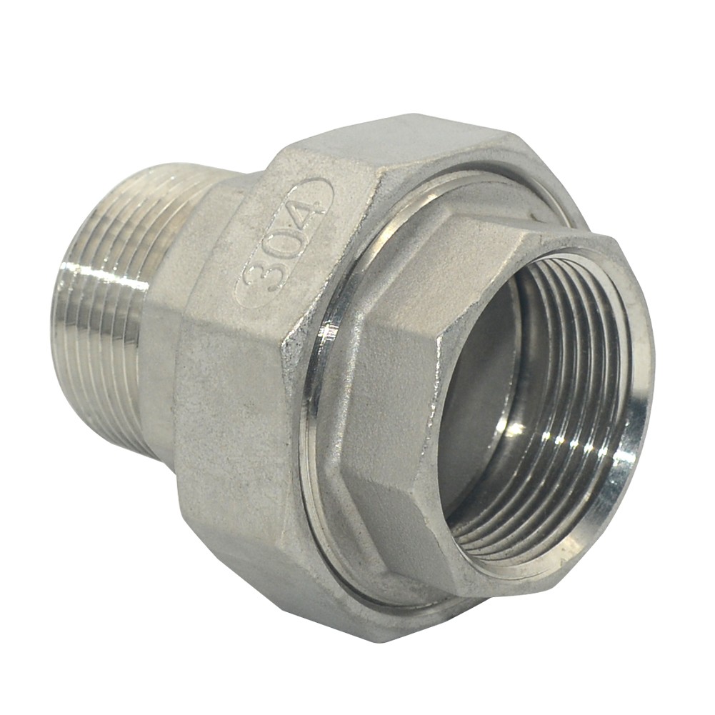 Stainless Steel Union 1-1/4 » in inch NPT Pipe Split Coupling Male to Female MF