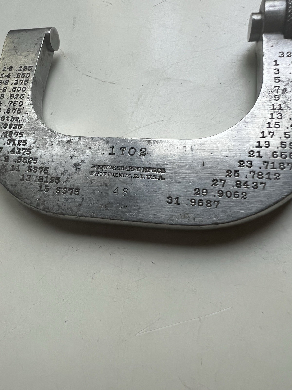 Brown & Sharpe No. 48 1”-2” Micrometer 1T02