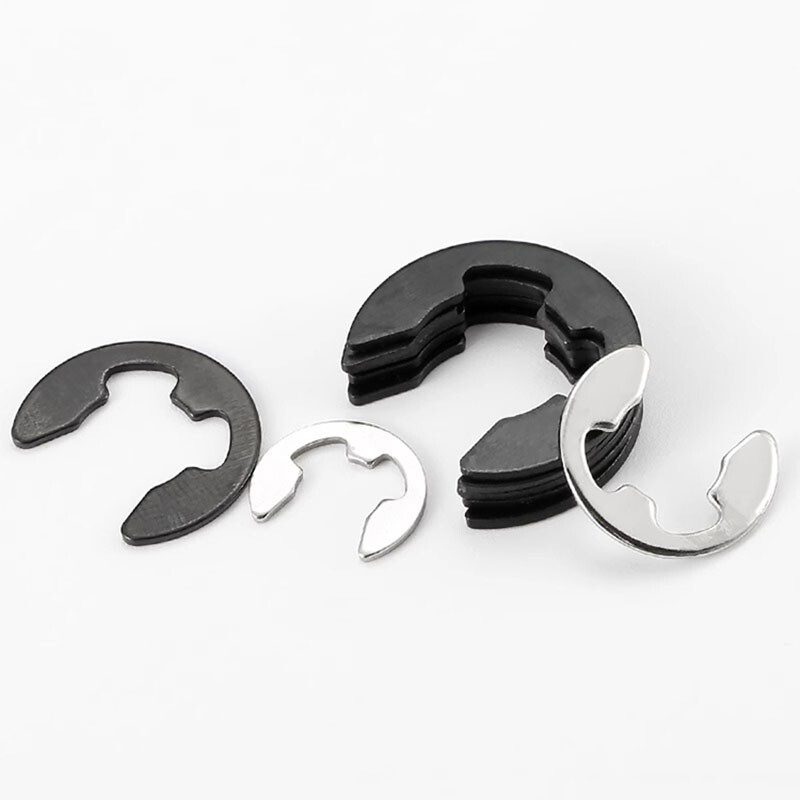1.2mm-24mm C-Clip External E-Clip Retaining Washers Stainless Steel/Nickel/Black
