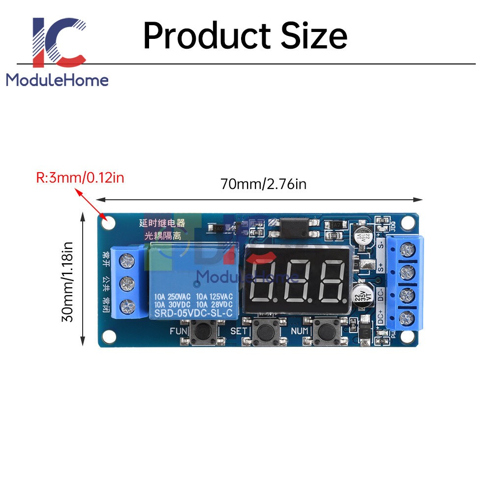 10A Time Relay Module Multi-function Digital Display Delay Start Relay Module