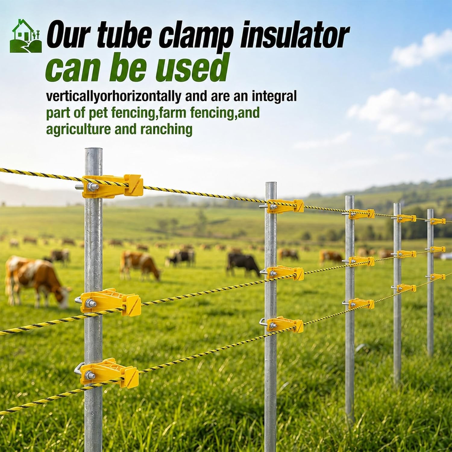 24 Pcs Tube Post Insulator, Electric Fence T Post Insulators for Electric Fence
