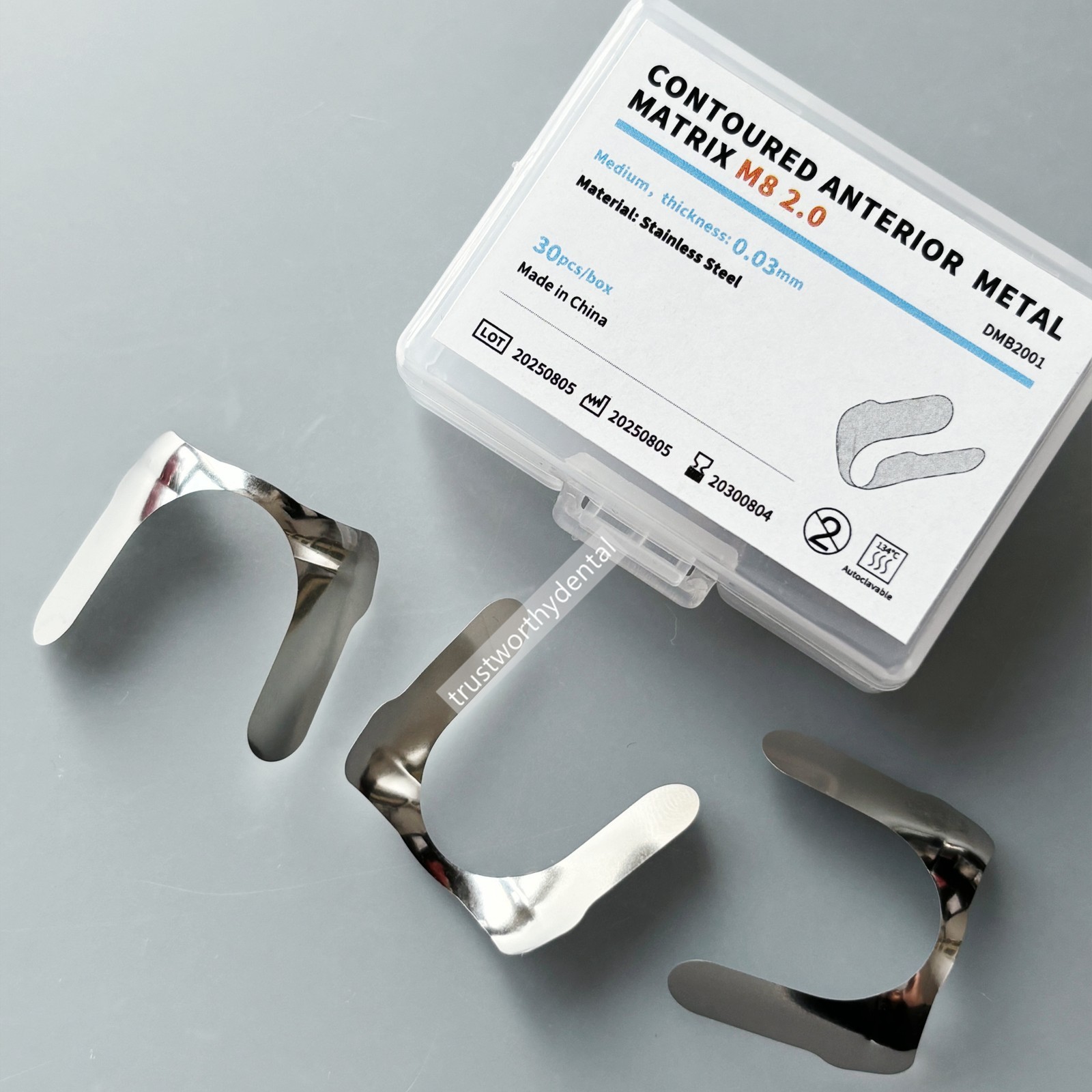 Dental Twin Anterior Matrix 0.03mm Sectional Contoured Metal Matrices Unica Type