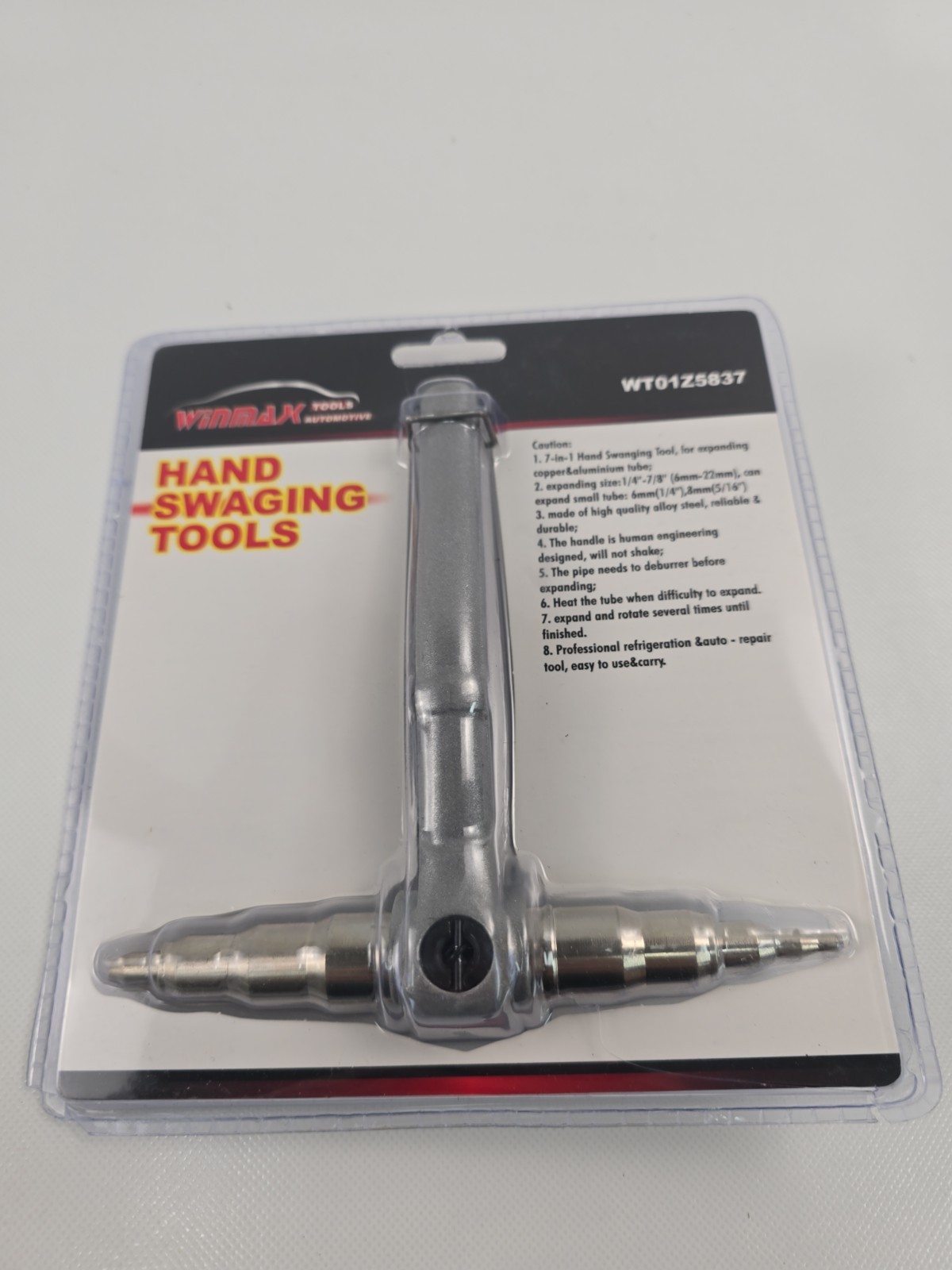 Winmax Hand Swaging Tool Copper Aluminum Tube Expander WT01Z5837 NEW IN PACKAGE