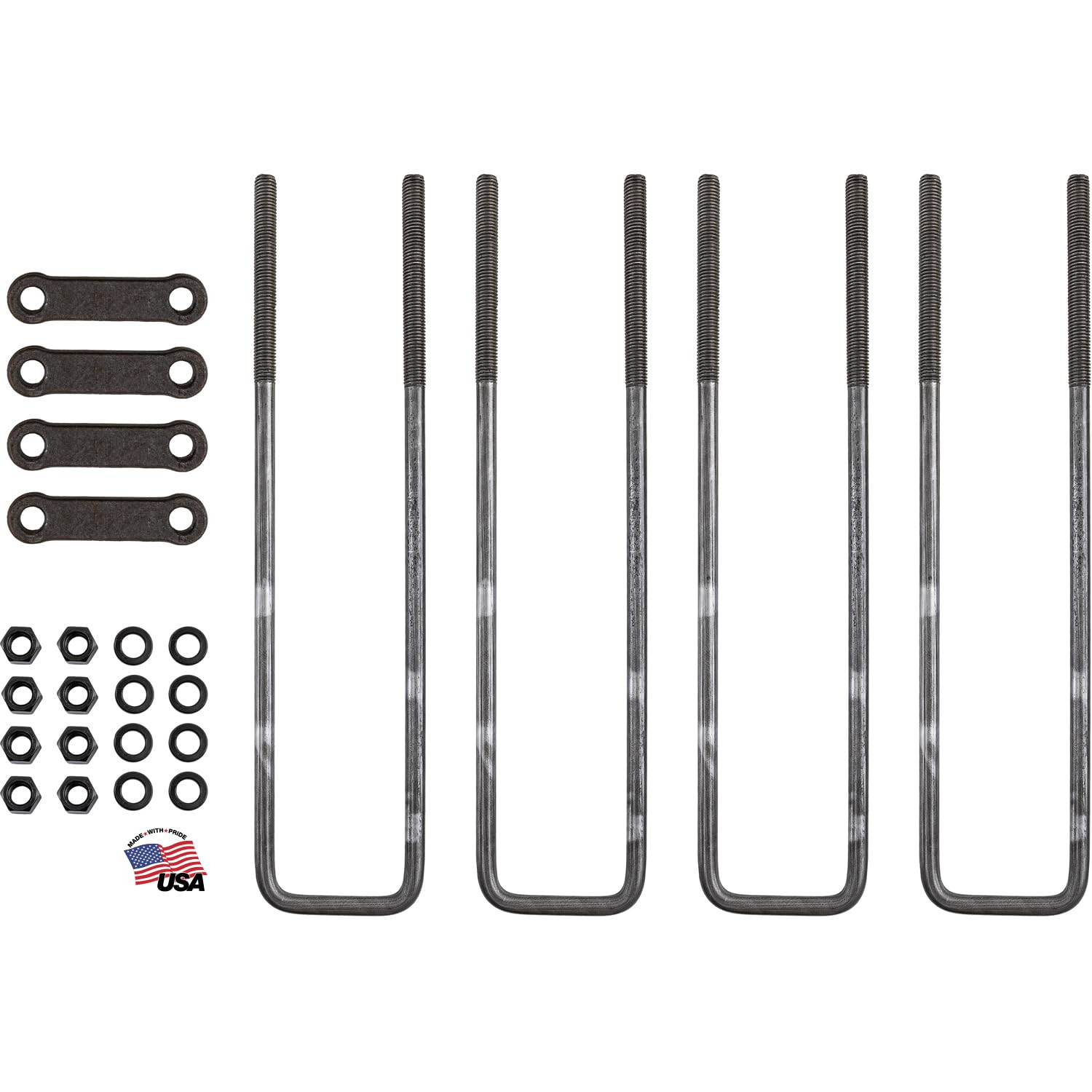 12-14-16-18-20-22 Inch Square U-Bolt Kits – 4 Bolt Sets for Heavy-Duty Use