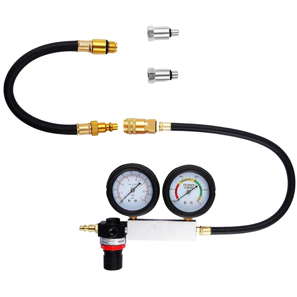 Engine Compression Diagnosis Tester Cylinder Leak Down Gauges Detector Leakage