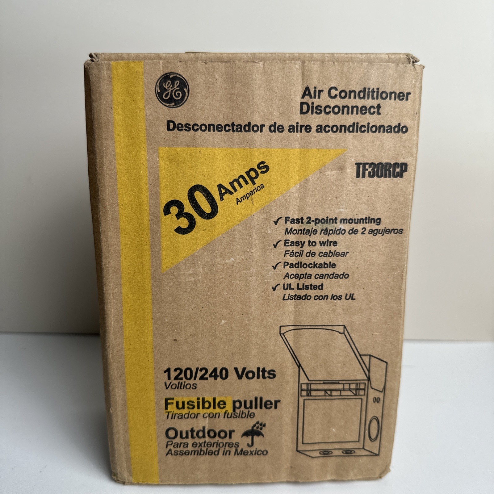 GE TF30RCP 240V 30A AC Disconnect Safety Switch – Gray