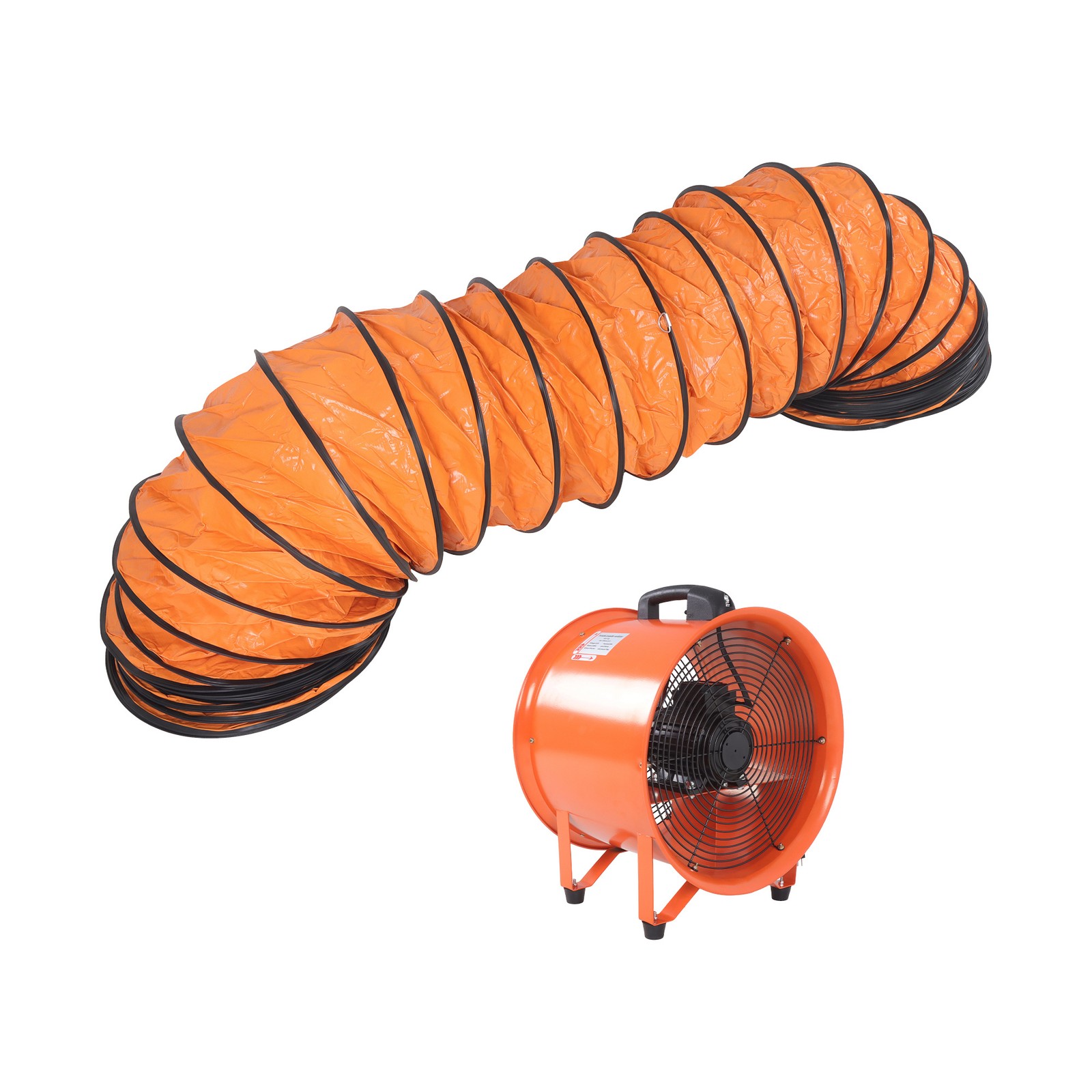 16 Inch Industrial Portable Blower Fan 33 FT Duct Hose 1125W 3000CFM 1450RPM