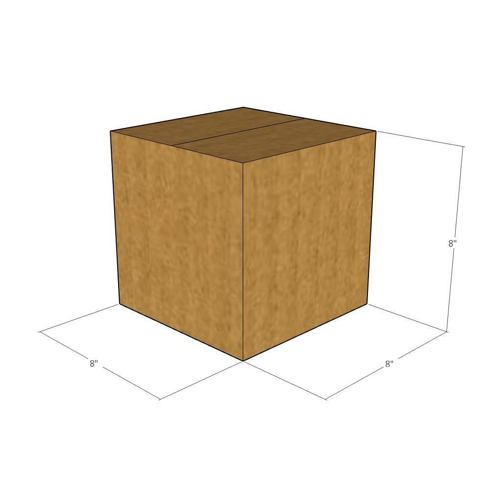10 8x8x8 Kraft Brown Corrugated Shipping Boxes 48 ECT Double-Wall New