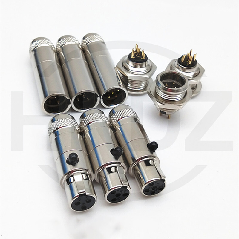 Mini XLR Connector 3 4 5 6 7 Pin Male Female Panel Plug Socket Microphone Audio