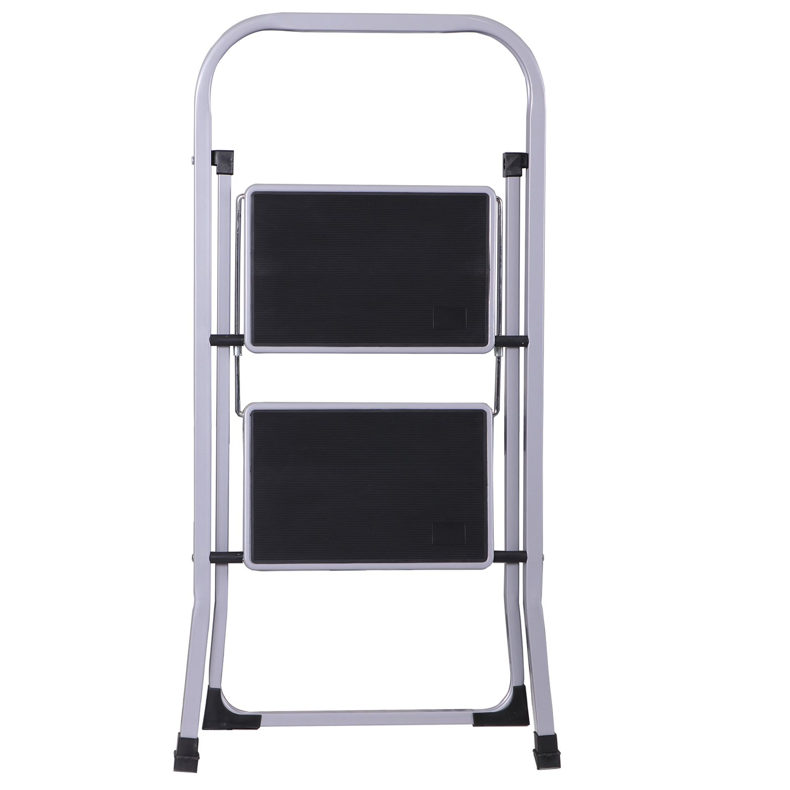 2 Step Ladder w/Anti-Slip Pedal Convenient Handgrip for Home Daily Use Gray