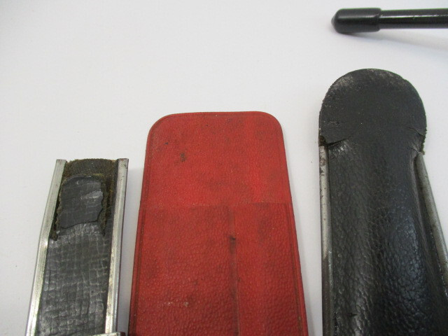 (3) 6″ Scales (1) 3″ Cut Down Ruler (3) Old Scale Sleeve Holders for Rulers VGC