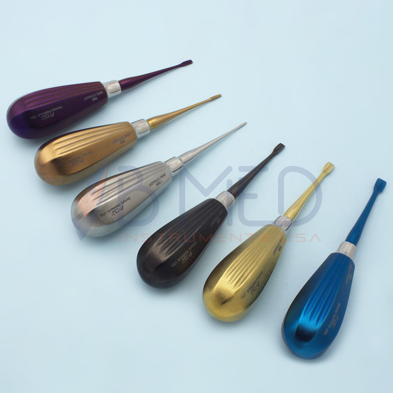 Dental Wing Winged Root Elevators Set Titanium Luxating PDL Surgical Veterinary