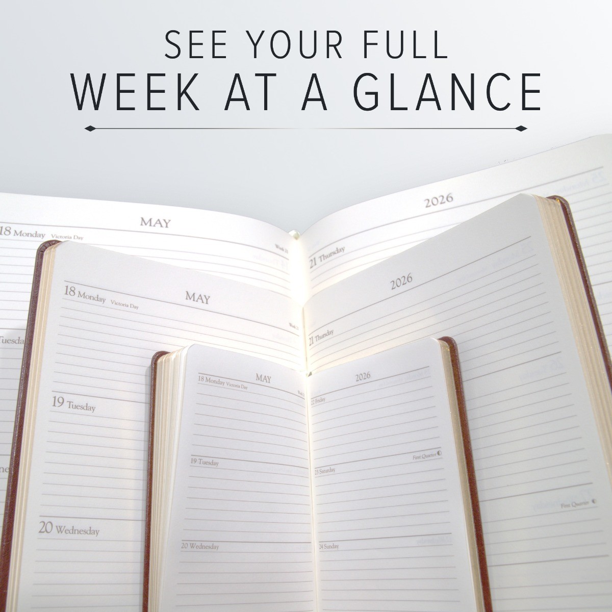 Leather Pocket Weekly Monthly Planner 2027, Regular & Wide – Gallery Leather