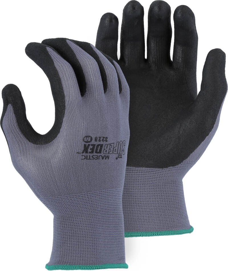 Majestic SuperDex 3228/X2 Micro Foam Nitrile Palm Coated Glove, 12 Pair,