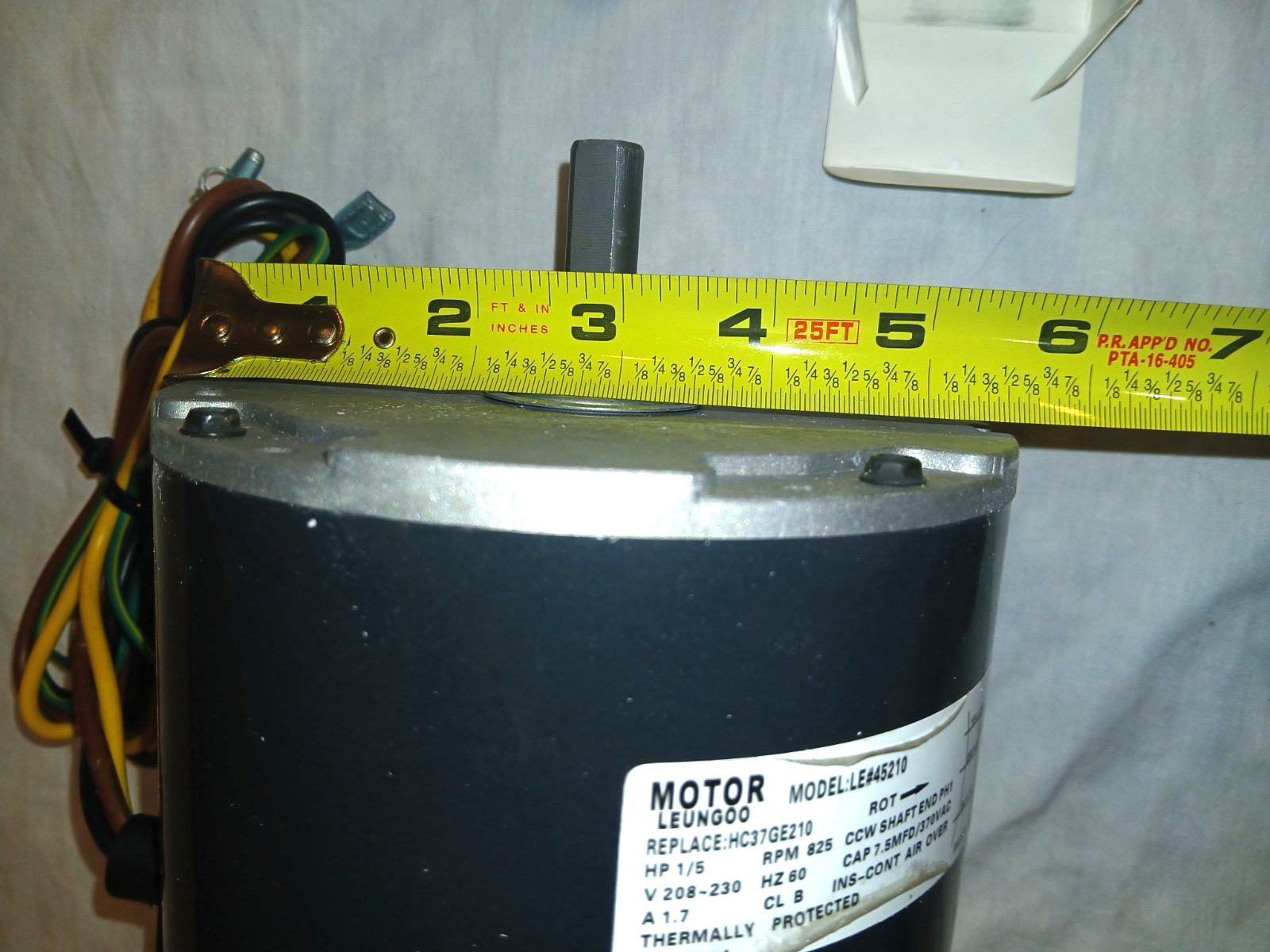 1/5 HP 825 RPM Condenser Fan Motor 208-230V Replaces Carrier HC37GE210 Capacitor
