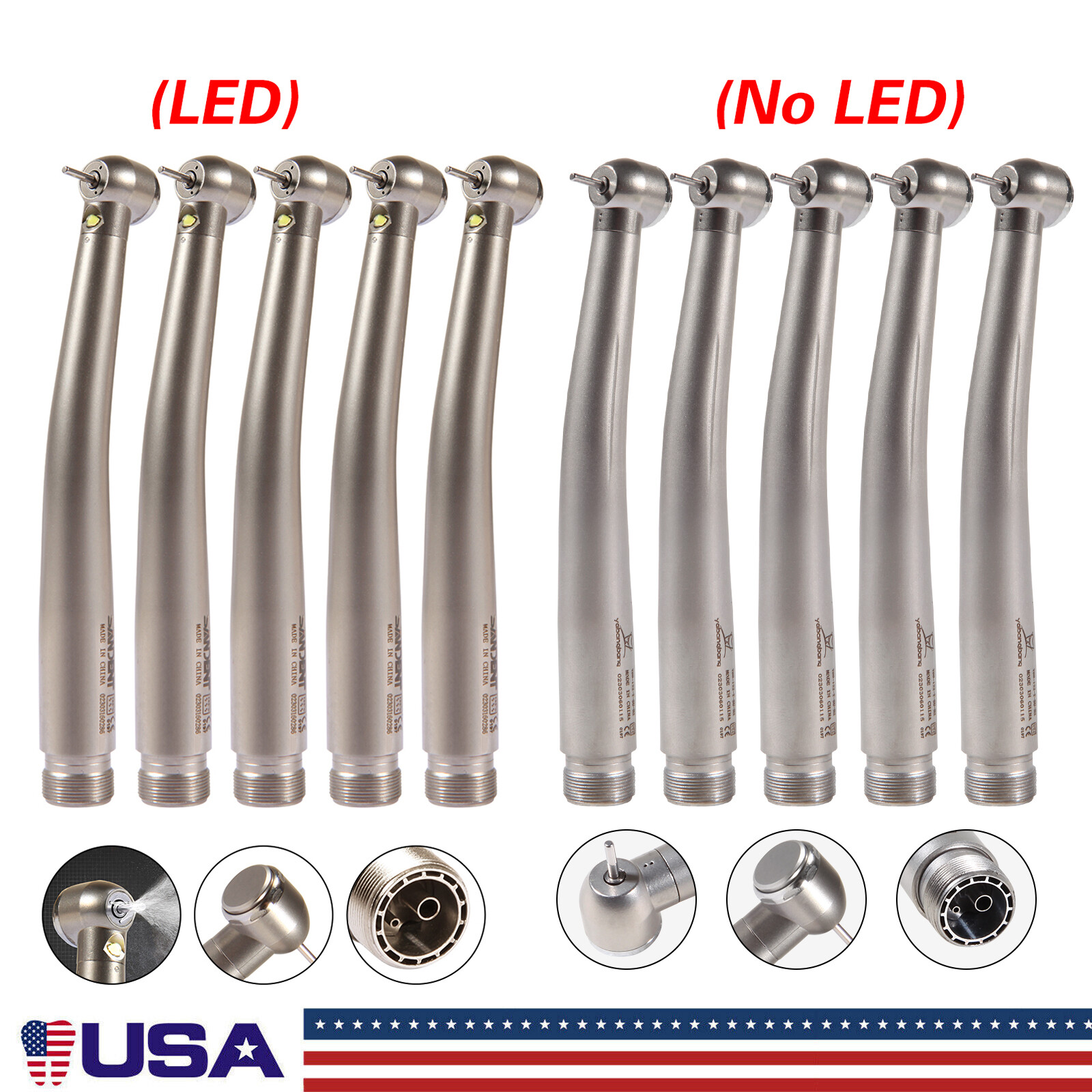 1-10 Yabangbang Dental (LED E-generator) High Speed Handpiece 4/2 Hole NSK Style