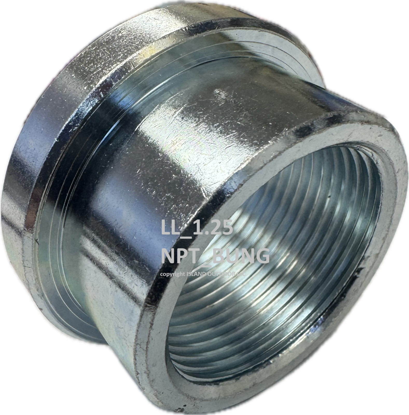 1.25” NPT Steel Stepped Bung, Female Weldable Bung – Steel – 1-1/4 inch NPT