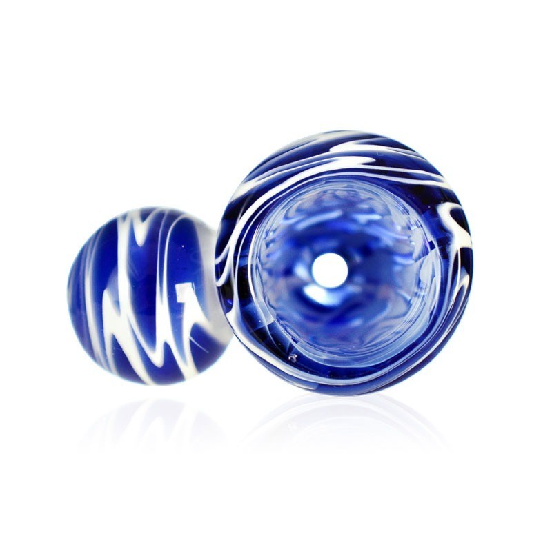 14mm Glass Bowl Handle Twisted Cane 4 Hole Screen thick NorthStar glass Martini