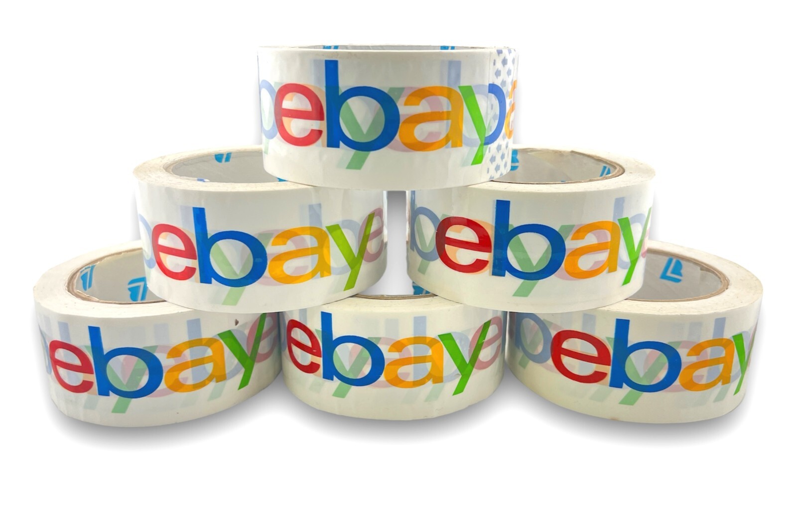 6 Rolls EBAY Official Packaging Tape Color Logo 2” x 75” Yard FREE SHIPPING