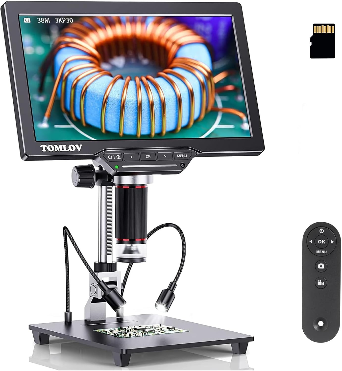 HDMI Digital Microscope DM202: 10.1″ Screen, 38MP Magnifier