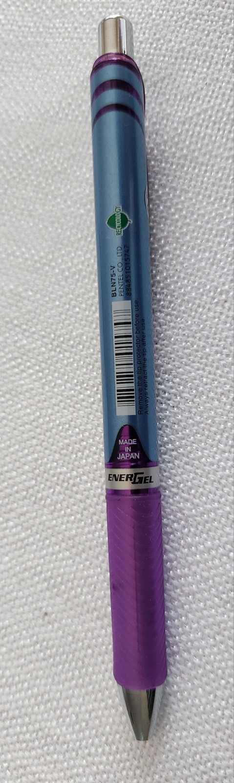 pentel enerGel liquid Pen Violet Ink & Barrel 5m RTX Retractable BLN75-V LOT of6