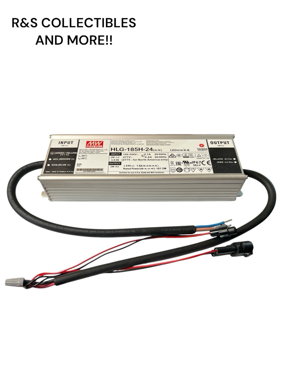 MEAN WELL HLG-185H-24 185H 24V 7.8A POWER SUPPLY NEW WITH BOX