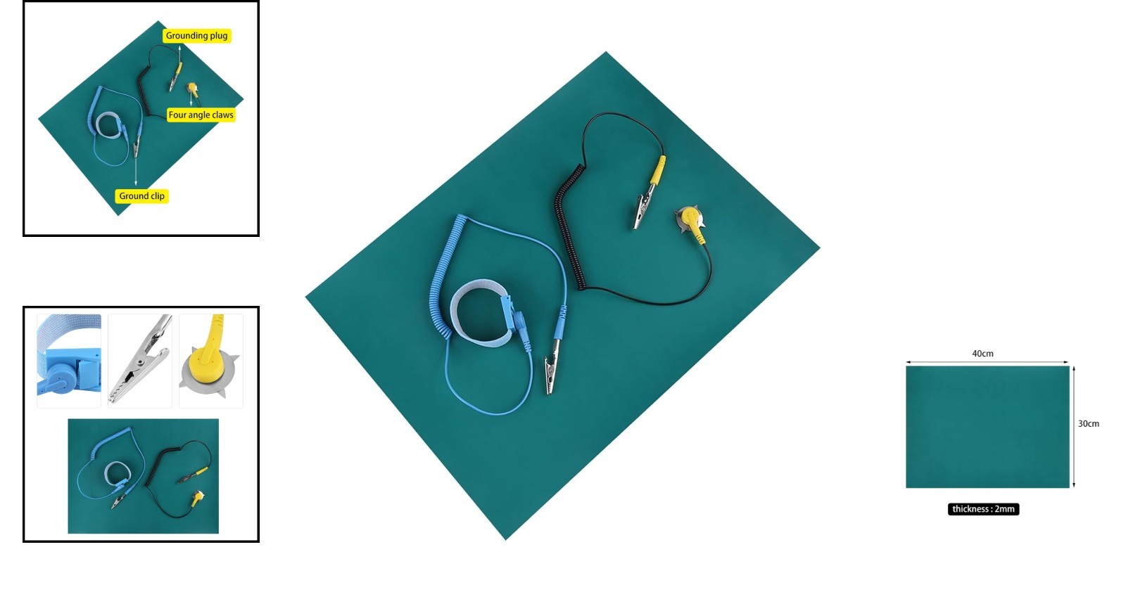ESD Anti-Static Mat 11.8″x15.7″ with Wrist Strap for Safe Electronics Repair