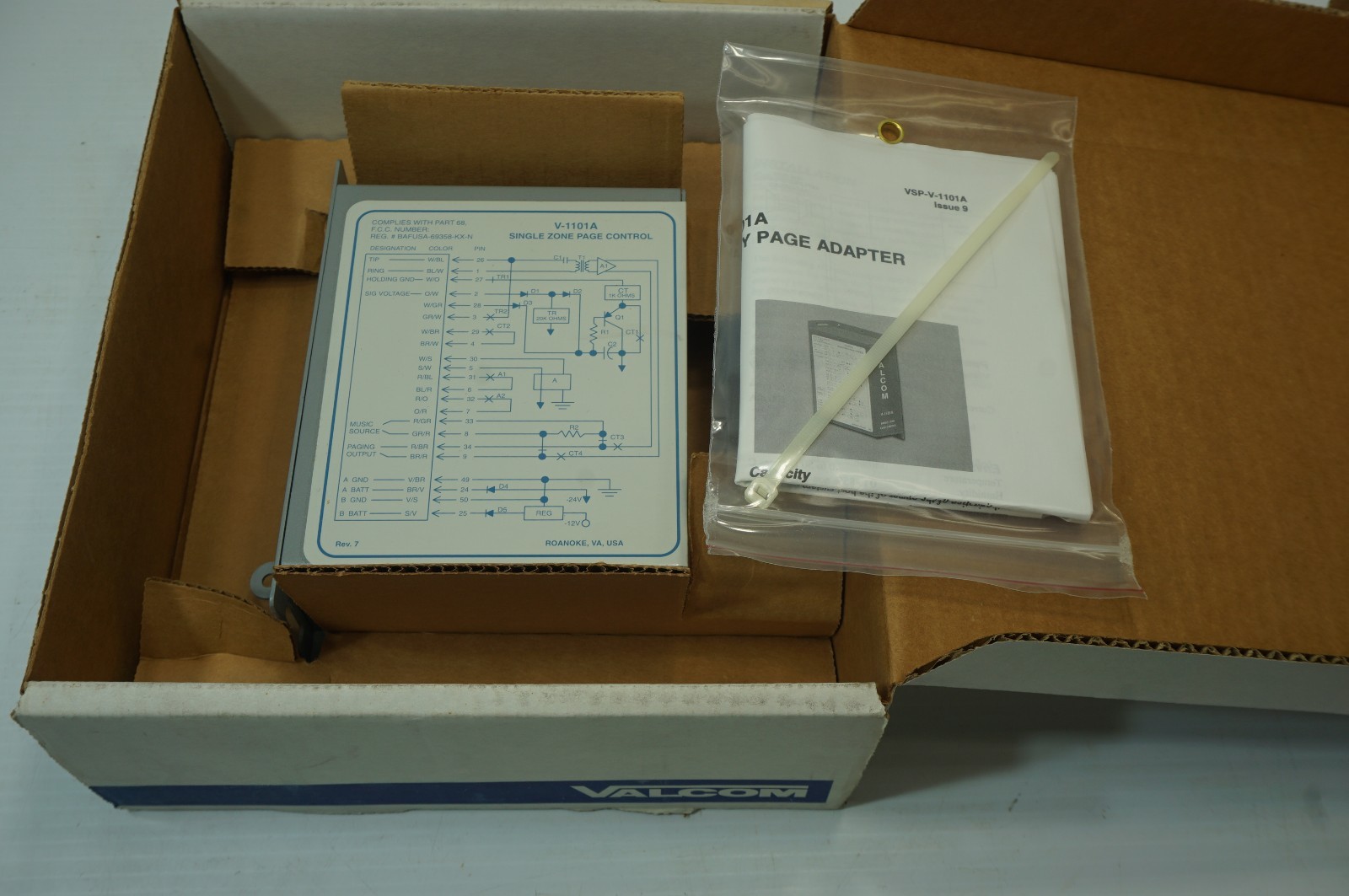 Valcom V-1101-A Single Zone Page Control Unit + M66 150 Block & 25 pair amphenol