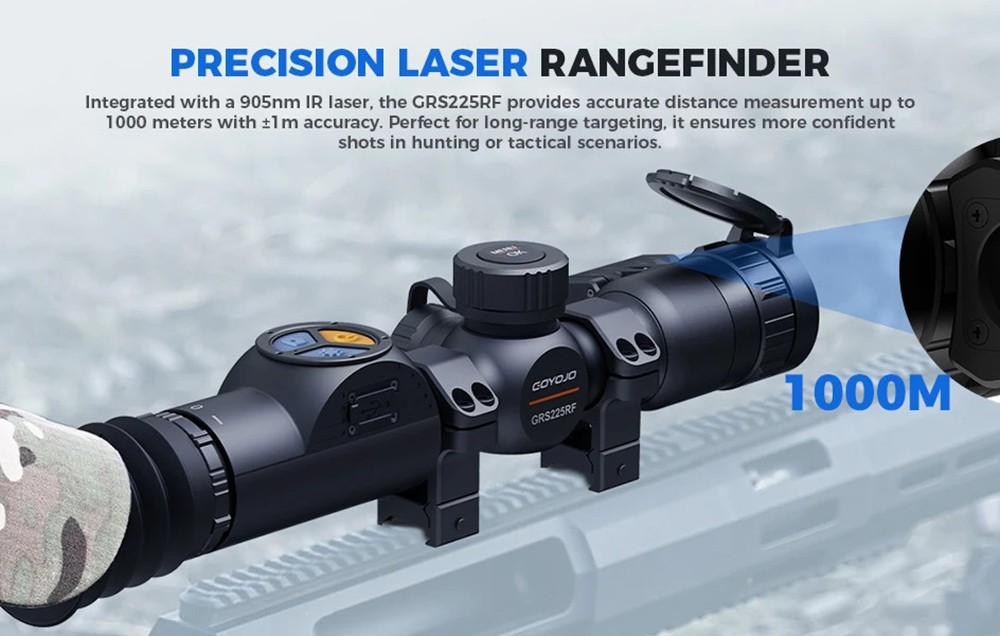 GRS225RF Thermal Night Vision Rifle Scope 1x-8x Zoom 25MM Lens One-Shot Zeroing